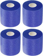 PATIKIL Foam Pre Wrap Athletic Tape 2.75 Inch x 30 Yards, 4 Rolls Non-Adhesive Prewrap Headbands for Hair Soccer Sport Wrists Elbows Knees Ankles, Dark Blue