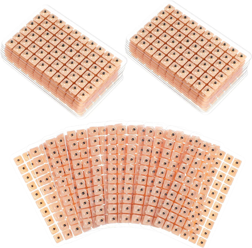 ROSENICE 600 Counts Acupuncture Vaccaria Ear Seeds Disposable Ear Press Seeds Multi-Condition Ear Seed Acupressure Kit (10 Sheets)