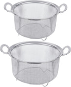 Tiawudi 2 Pack Strainers for Kitchen, 18/8 Stainless Steel Colander with Handles, Fine Mesh Strainer for Pasta, Rice and Fruit, Sieve with Resting Feet to Strain, Rinse, Steam or Cook Vegetables