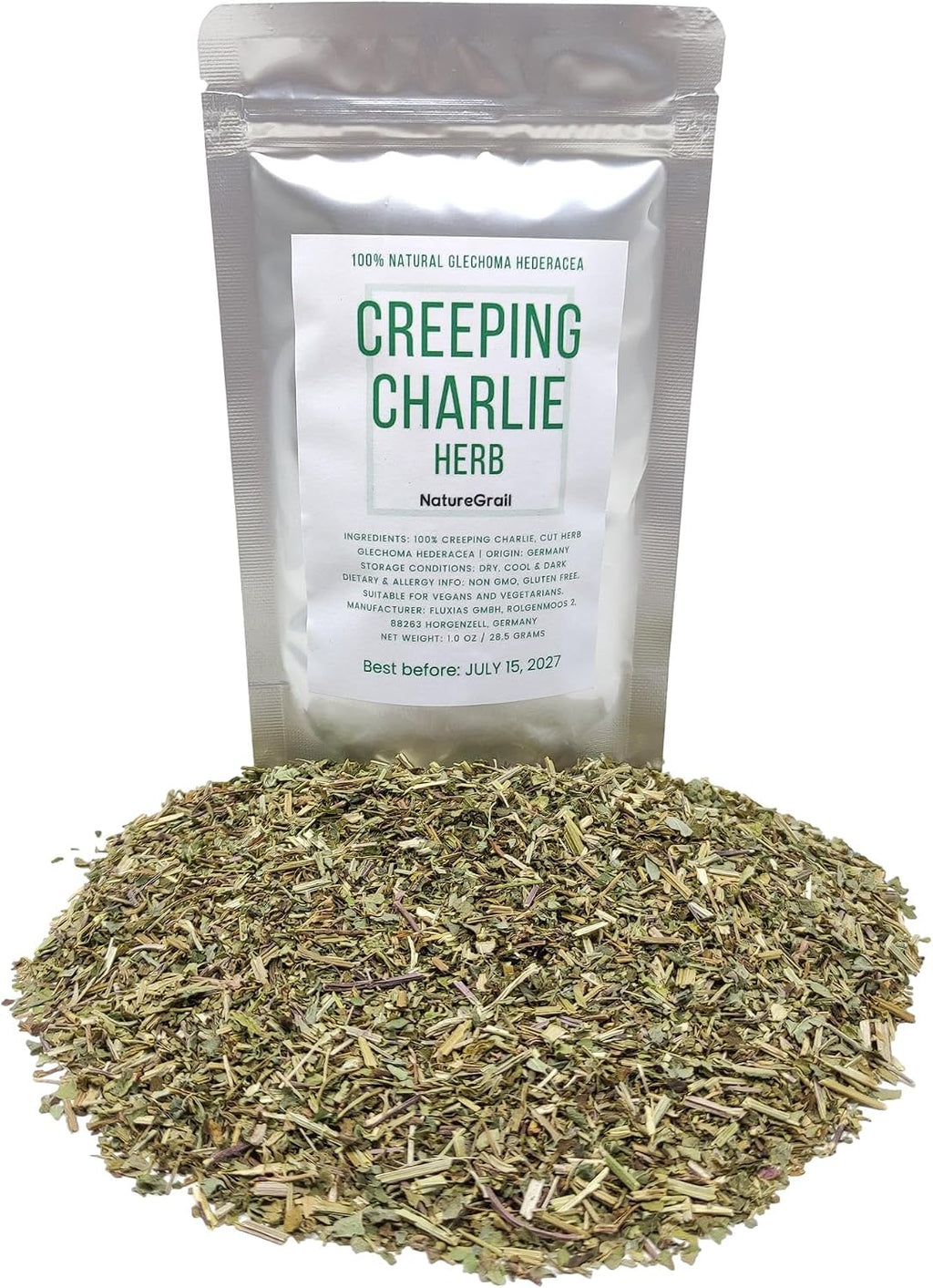 Creeping Charlie Herbal Tea, Made from 100% Glechoma Hederacea, Cut & Dried Ground Ivy - Net weight: 1.0oz/28.5g