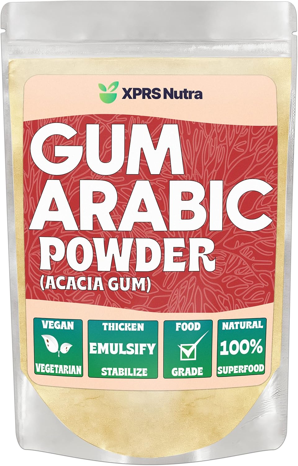 XPRS Nutra Gum Arabic Powder - Premium Acacia Gum Powder 4 Ounce - Food Grade Powdered Arabic Gum Arabic for Watercolor Paint - Arabic Gum for Baking and More