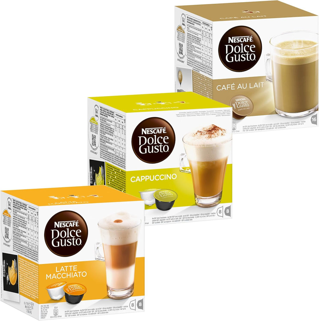 Nescafé Dolce Gusto Cream Set: Latte Macchiato, Cappuccino, Au Lait, 3 x 16 Capsules