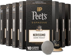Peet's Coffee, Dark Roast Espresso Capsules, Compatible with Nespresso Original Machine, 100% Arabica Coffee - Nerissimo Intensity 11, 100 Count (10 Boxes of 10 Espresso Capsules)