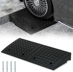 RELIANCER 2 PCS Rubber Curb Ramps,5T Load Capacity Threshold Ramps for Loading Dock,Driveway Curb Ramp,Curbside Sidewalk Vehicle Ramp for Cars SUV Trucks Motorcycles Forklifts Wheelchairs Lawn Mowers