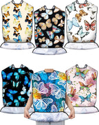 Eurzom 6 Pack Adult Bibs for Elderly Women Men, Reusable Adult Bibs for Eating with Optional Crumb Catcher Clothing Protector