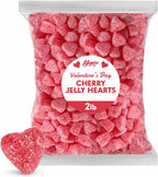 Valentine Cherry Jelly Hearts Candy, 2lbs Pack of Valentine's Day Candy Bulk, Ideal Valentine’s Day Gummy Candy for Parties, Classroom Exchanges and Gift Bags, Perfect for Sharing with Loved Ones