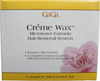 Gigi Crème Wax Microwave Kit for Hair Removal - Complete At-Home Waxing Kit for Face & Body with Strips & Applicators