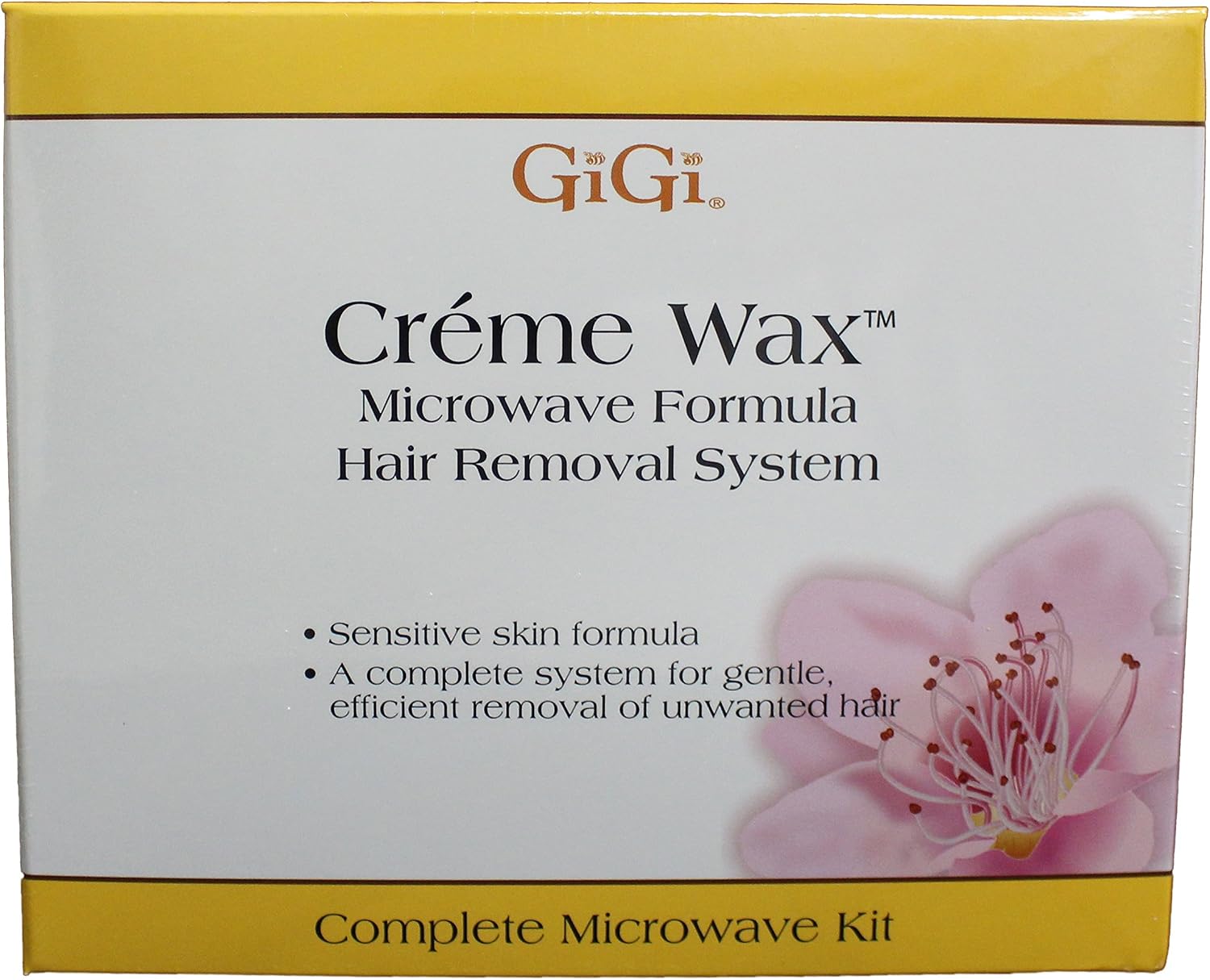 Gigi Crème Wax Microwave Kit for Hair Removal - Complete At-Home Waxing Kit for Face & Body with Strips & Applicators