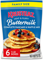 Krusteaz Complete Buttermilk Pancake and Waffle Mix, Light & Fluffy, 5 lb Bags (Pack of 6)