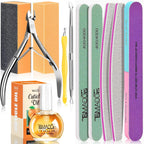 TsMADDTs Manicure Kit for Women with Nail Files, Buffer Blocks, Polishing Buffers, Cuticle Nipper, Pusher and Cuticle Oil