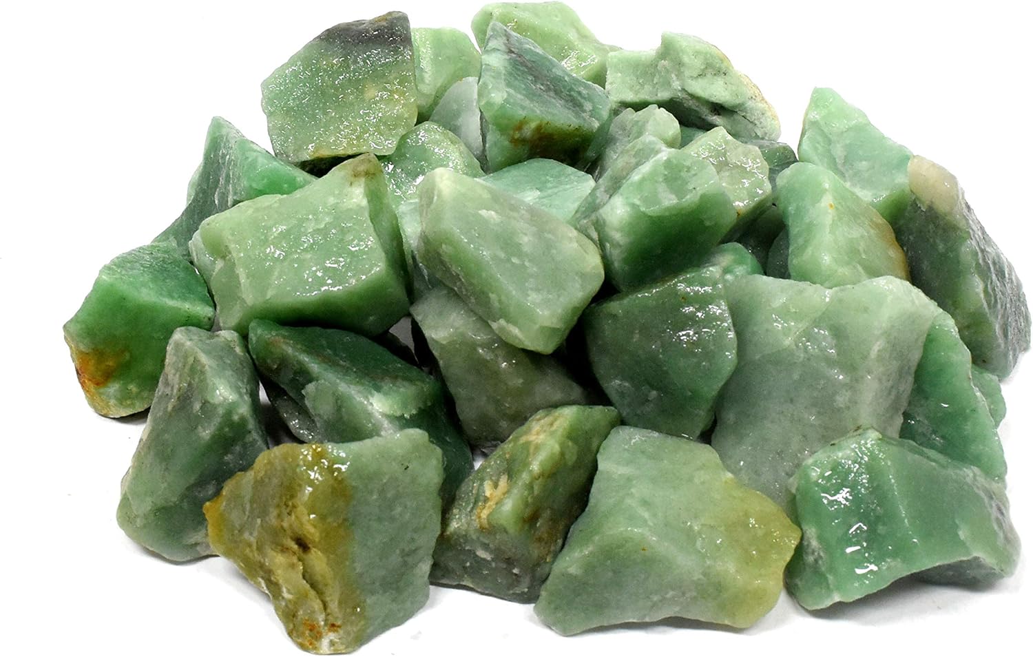 HQRP Green Prasiolite Quartz Rough Natural Sparkling Gemstone Crystal Mineral Raw Specimens for Cabbing - Brazil (10PCS)