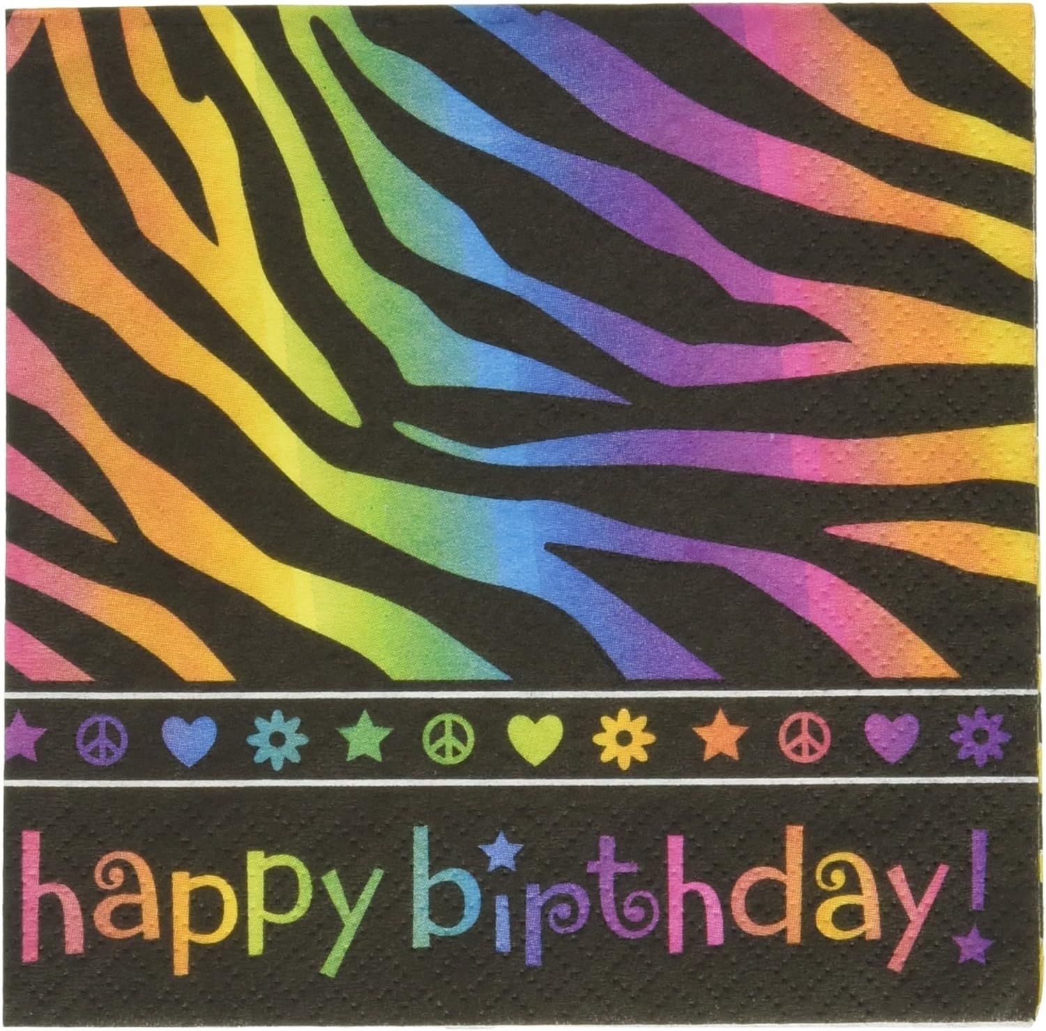 Amscan 509506 Beverage Napkins | Neon Collection | 16 pcs | Birthday