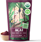 NaturaleBio Acai Powder Organic 4oz - Freeze Dried - Pure Organic Acai Berry Powder (Freeze-Dried) from Brazil, Dried, Raw Food and Extract of Pulp of Acai Berry Fruit