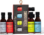 Smokehouse by Thoughtfully, Gourmet BBQ Sauce Sampler Set, Vegan and Vegetarian, Flavors Include Honey Chipotle, Smoky Bourbon, Sweet and Spicy, and Bacon BBQ Sauce, Pack of 4