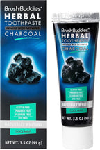 Brush Buddies Herbal Toothpaste with Activated Charcoal, Whitening Toothpaste, Charcoal Toothpaste for Whitening Teeth - Cool Mint