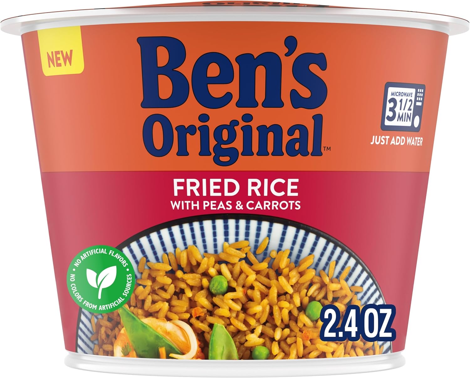 BEN'S ORIGINAL Fried Rice Single Serve Cup, Snack or Side, Microwave in 3.5 Minutes, 2.4 oz (Pack of 8)