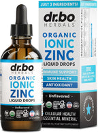 Zinc Supplements Liquid Drops Organic - Pure Organic Ionic Liquid Zinc Supplement Drops for Kids, Adults, Women & Men - Vegan, Skin Immune Support Supplements for Toddler Kids, Adults, Women, Men 4 Oz