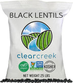 CLEAR CREEK Black Lentils | Caviar or Beluga Lentils | 25 lbs | Project Non-GMO Verified | Kosher | Vegan | Non-Irradiated