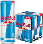 Red Bull Energy Drink Sugar Free 4 Pack 12 Fl Oz, Sugarfree