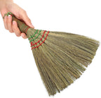 Natural Wisk Broom Small Soft Broomstick Brush Multi Surface Hard Cleaning Tool Supplies for Household Sweeping Indoor Outdoor Floor Home Office Kitchens