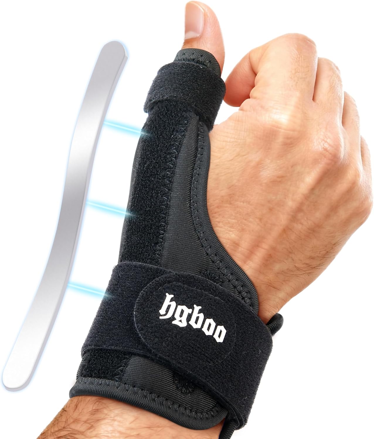 Thumb Spica Splint for Left or Right Hand, Adjustable Thumb Wrist Brace for Arthritis, Trigger Thumb, Tendonitis, Sprain, CMC Pain Relief – Lightweight, Breathable & Comfortable Support (Black)