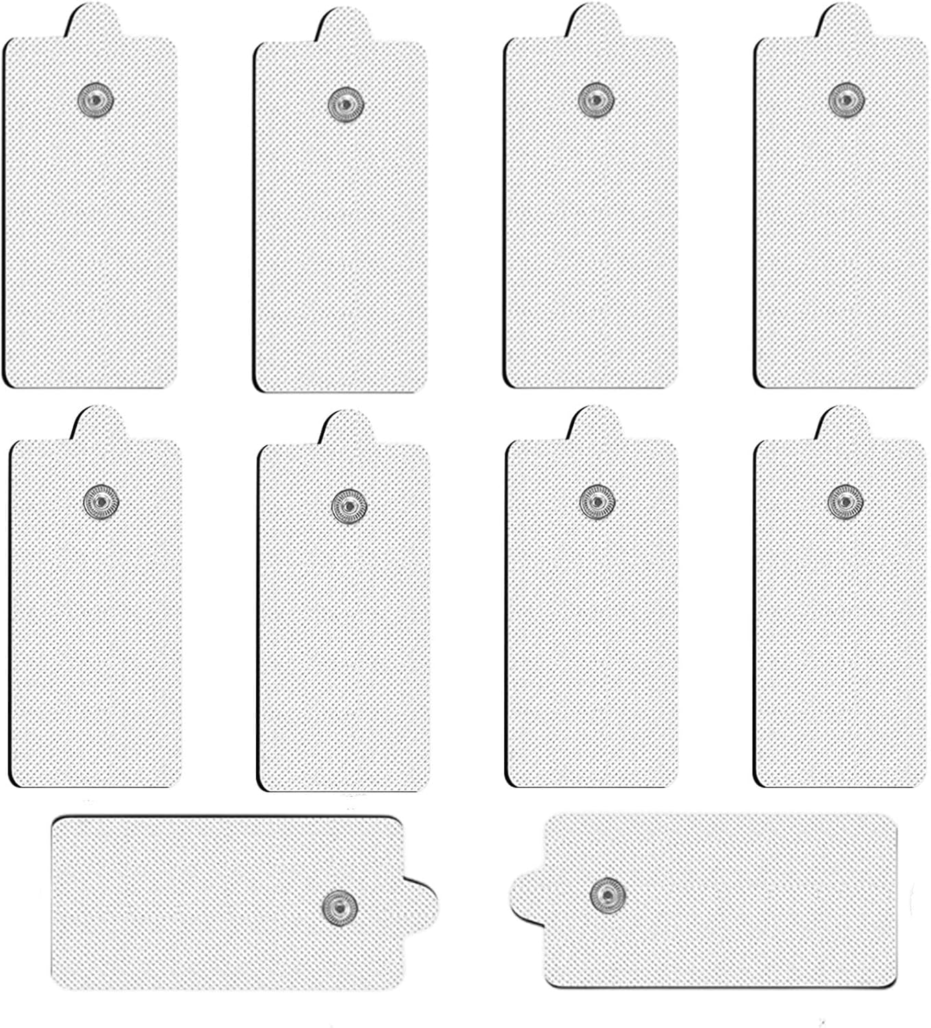 10 Pcs Stronger Large TENS Unit Pads Compatible with MEDVICE, NURSAL, Belifu, Brilnurse TENS Units, VOVOU 3.5mm Snap Latex-Free TENS Unit Replacement Pads Electrode Patches Reuse More Than 50 Times