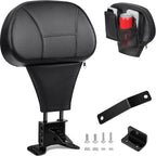 PBYMT Driver Rider Backrest, Adjustable Rider Driver Backrest with Storage Fit for Harley Davidson Touring Road Glide Electra Glide Road King Street Glide 1988-2024 (Black)
