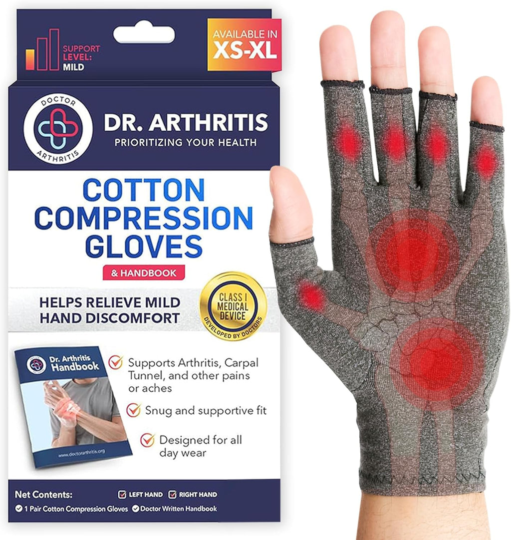 Doctor Developed Compression Gloves for Women and Men, Open-Finger Arthritis Gloves, Typing Gloves, Arthritis & Carpal Tunnel