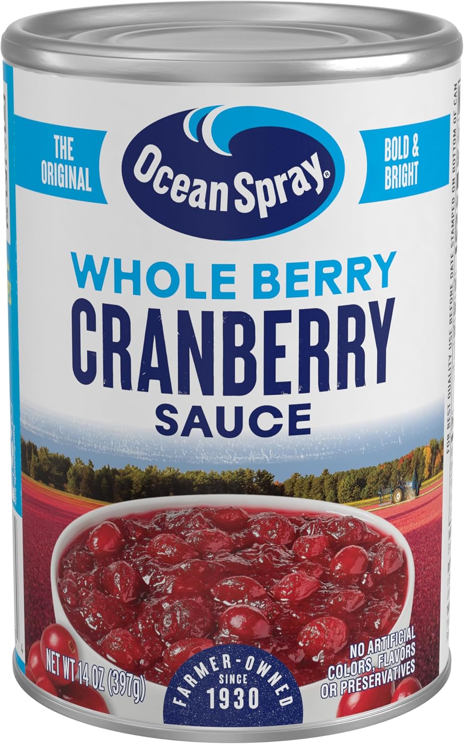 Ocean Spray Whole Cranberry Sauce, Canned Side Dish, 14 Oz Can (Pack of 1)