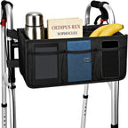 Dotday Upgraded Walker Basket with Cup Holder, Foldable Walker Bag with Large Capacity & Never Tipping Over- Not Fit for Rollator