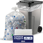 Plasticplace 65 Gallon Trash Bags │ 2.7 Mil │ Clear Heavy Duty Garbage Can Liners │ 50” x 48” (25 Count)