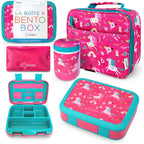 Bento Box With Lunch Bag, Insulated Stainless Steel Thermo For Hot-Cold Food Or Soup, Ice Pack Set For Kids Girls Toddlers Snacks For Daycare, Ages 3 To 7, Pink Unicorn