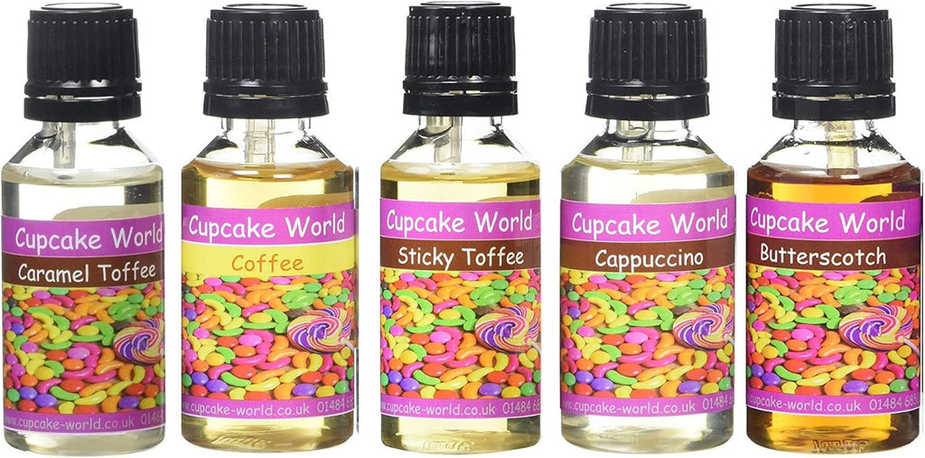 Cupcake World Intense Food Flavourings Toffee-n-Coffee Pack 28.5ml x 5 Flavours