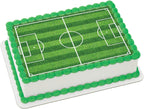 Football Field Cake Topper, Edible Soccer Theme Cake Decoration Edible Wafer Paper Ideal Sport Themed Birthday Party Supplies for Kids and Adults