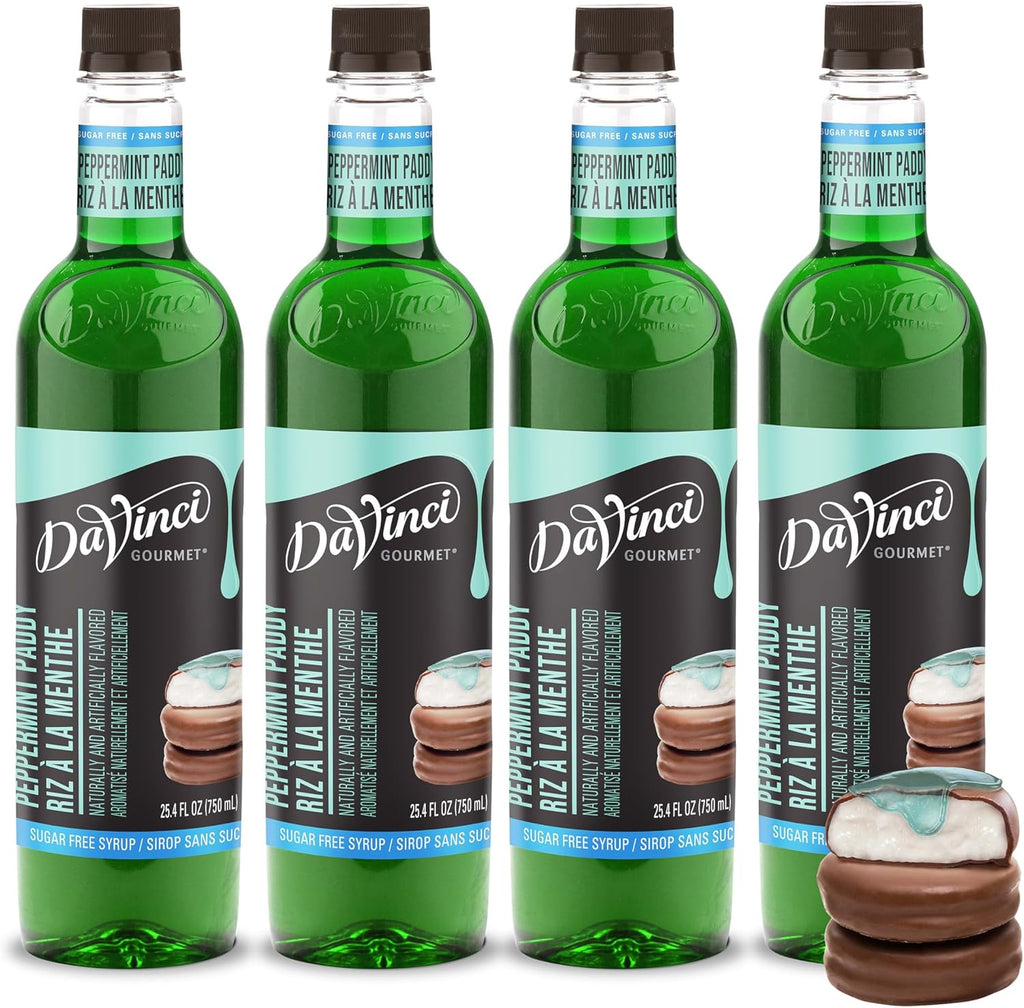 DaVinci Gourmet Sugar-Free Peppermint Paddy Syrup, 25.4 Ounce (Pack of 4)