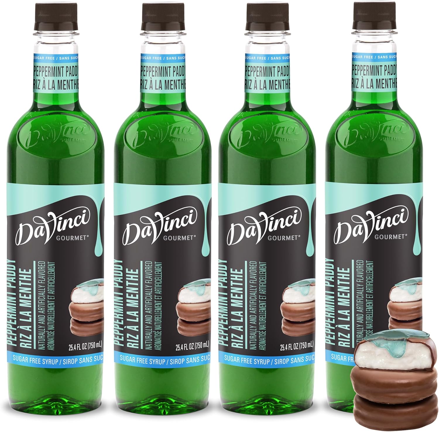 DaVinci Gourmet Sugar-Free Peppermint Paddy Syrup, 25.4 Ounce (Pack of 4)