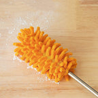 Microfiber Duster for Cleaning, Hand Washable Dusters, Extendable Pole, Detachable Cleaning Supplies for Office, Car, Window, Furniture, Ceiling Fan (Orange)