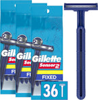 Gillette Sensor2 Men's Disposable Razor, 12 Count (Pack of 3), Blue