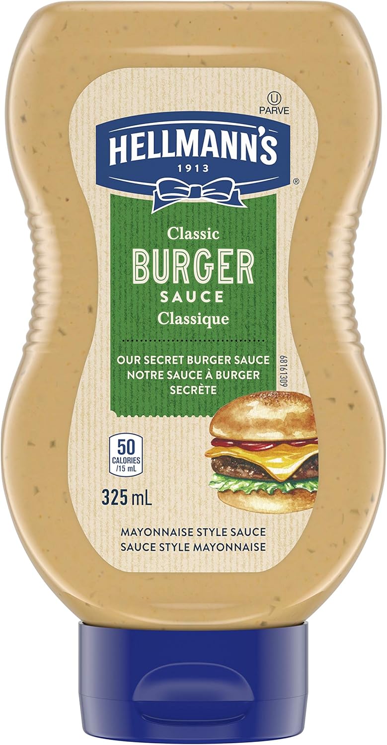 Hellmann's Classic Burger Sauce, Gluten Free and Certified Kosher, 325ml/11 fl.oz. Bottle