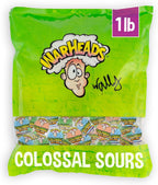 WARHEADS Colossal Sours - Giant Sour and Sweet Candy with a Tangy Crunch - Intense Fruit Flavors - Blue Raspberry, Orange & Green Apple – 1 lb. Bag