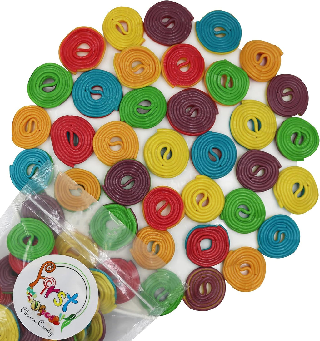 FirstChoiceCandy Licorice Wheels Gummy Candy (Two Faced Rainbow, 2 Pound)