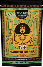 Brundo Ethiopian Spice Company | Gluten Free Teff Flour | Hand Picked & Processed Authentic Powdered Ethiopian Teff Grain | Harvested in and Imported from Ethiopia | All-Natural | No Preservatives | ጤፍ (16oz) |