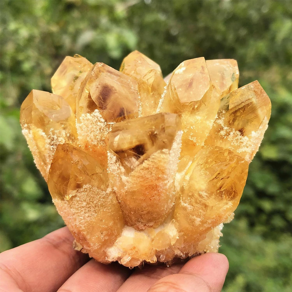 Citrine Quartz Cluster Reiki Healing Irregular Shape & Size Natural Crystal Point Mineral Crystal Specimen Home Decor (300~400g)