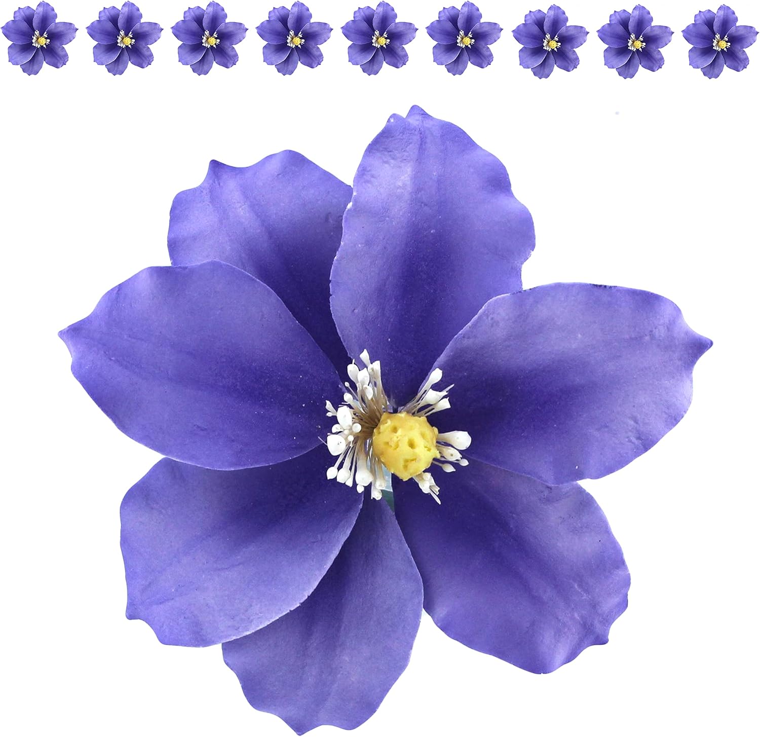 Global Sugar Art Clematis Sugar Cake Flowers, Light Purple, 3 Count by Chef Alan Tetreault