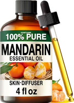 100% Pure Mandarin Oil - 4 Fl Oz Mandarin Essential Oil for Hair, Skin, Diffuser, Aromatherapy & DIY Soap Making Scent