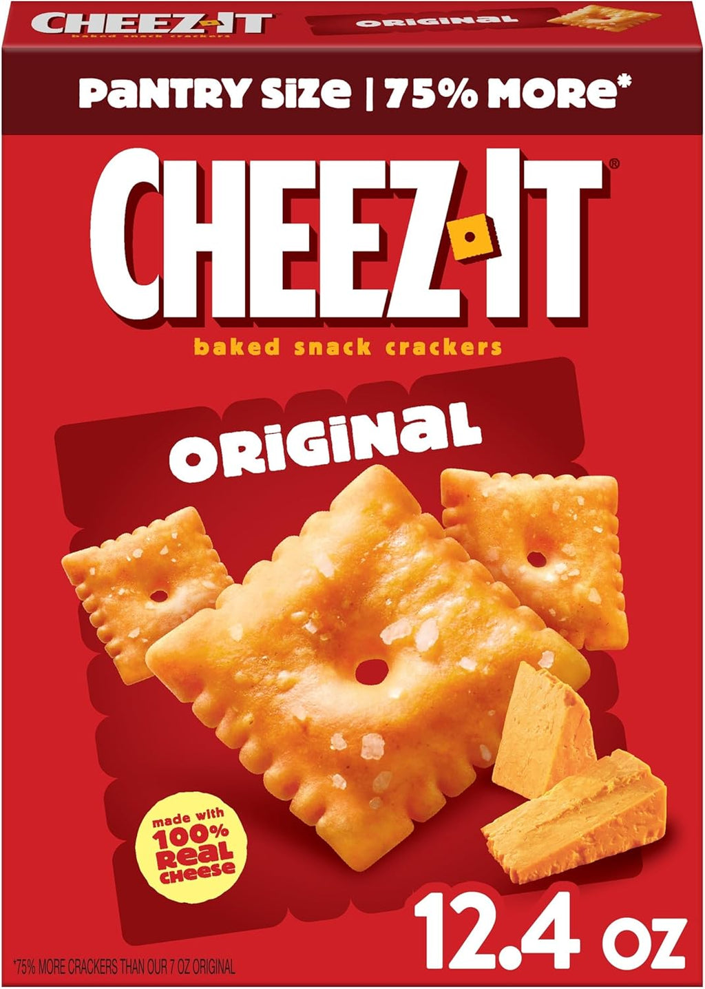 Cheez-It Cheese Crackers, Baked Snack Crackers, Lunch Snacks, Original, 12.4oz Box (1 Box)