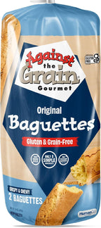 Against the Grain Gluten-Free Original Baguettes, 15 oz, No Grains, Seed Oils or Preservatives; Frozen Bread, 2 Baguettes