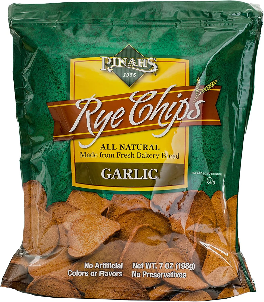 Pinahs Rye Chips , Garlic, 7 ounces
