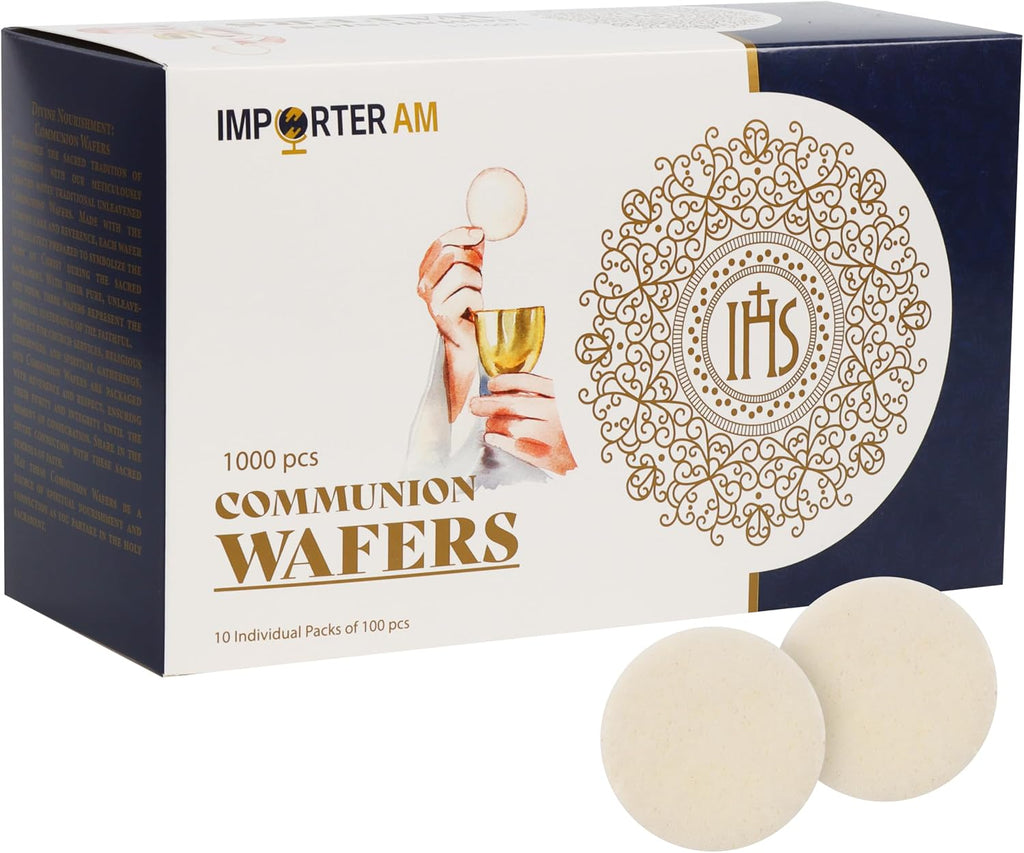 Church Communion Wafers Round 1 3/8", 1000 Count Hosts for Communion Service Unleavened Eucharist Bread