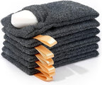 6-Pack Soap Pocket Exfoliating Soap Saver Pouch, Body Scrubber Rough Sponge Exfoliator for Bath or Shower, Gray Mesh Bar Soap Foam Lather Pouch